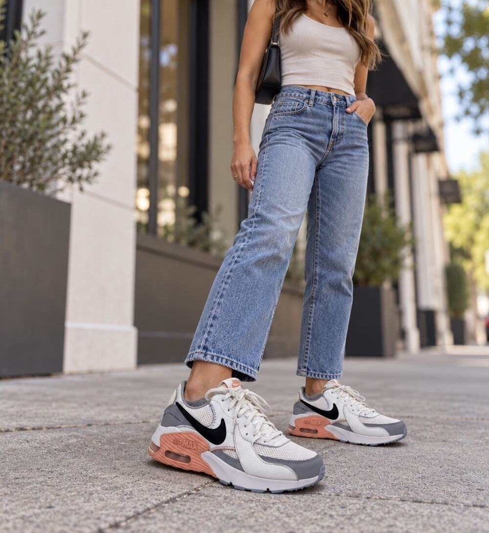 Nike Air Max Excee Women’s Size 9 White Gray Orange Sneakers DV2189-100